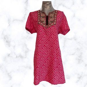 Traditional Indian Tunic in Pink, Gold and Black